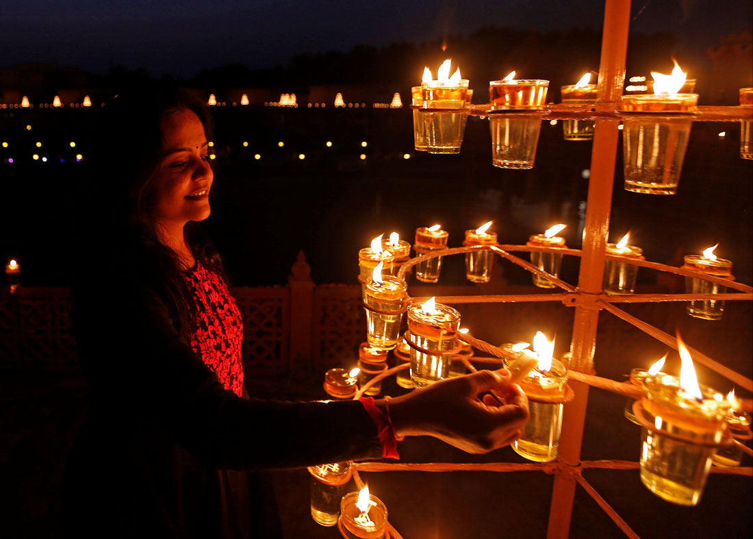 Light lamps exchange gifts. Akaash Verma.