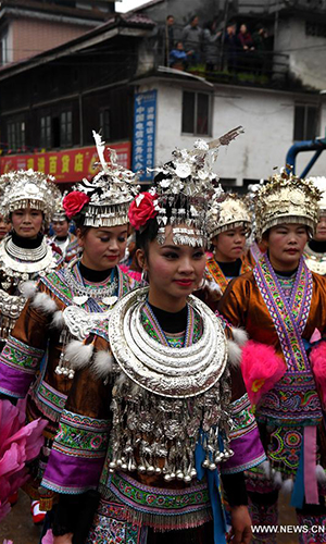 People of Miao ethnic group dance to celebrate Spring Festival - Global ...