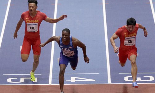 China's Su Bingtian makes history to win men's 60m silver - Global Times