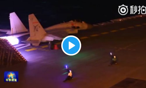 Footage of jets taking off and landing on China's first aircraft ...