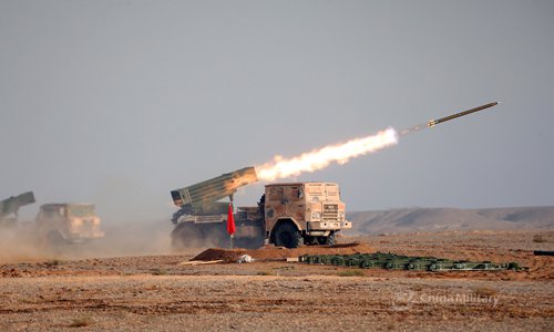 Rocket launcher system fires at mock targets - Global Times