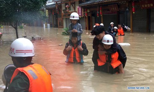Rescuers evacuate residents as heavy rain hits NW China's Gansu ...