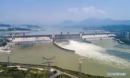 Water discharging from Three Gorges Dam in C China's Hubei - Global Times