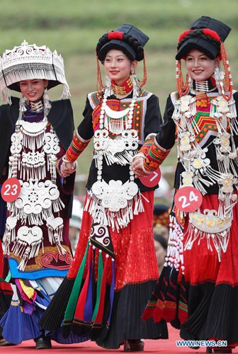 Beauty pageant of Yi ethnic group held in SW China's Sichuan - Global Times