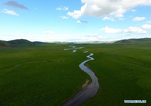 Pasture scenery in East Ujimqin Banner, N China's Inner Mongolia ...