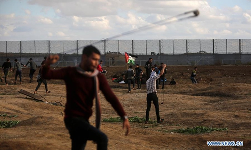 Palestinian Protesters Clash With Israeli Troops Near Gaza - Global Times