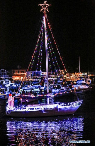 Huntington Harbor Boat Parade held in Huntington Beach, US - Global Times