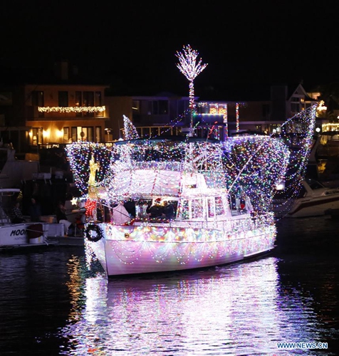 Huntington Harbor Boat Parade held in Huntington Beach, US - Global Times