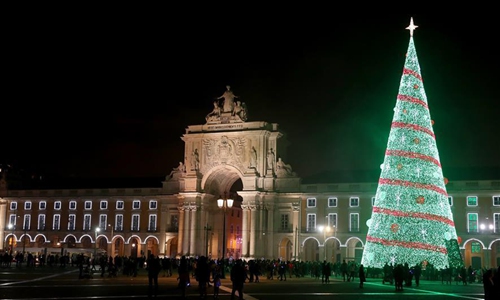 People celebrate Christmas in Lisbon, Portugal - Global Times