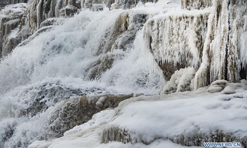 Winter scenery of Hukou Waterfall scenic spot - Global Times