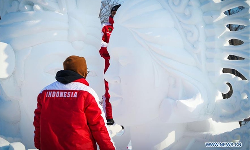International snow sculpture competition concludes in China's Harbin ...