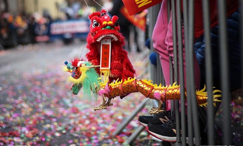 Chinese Lunar New Year parade held in Manhattan's Chinatown - Global Times