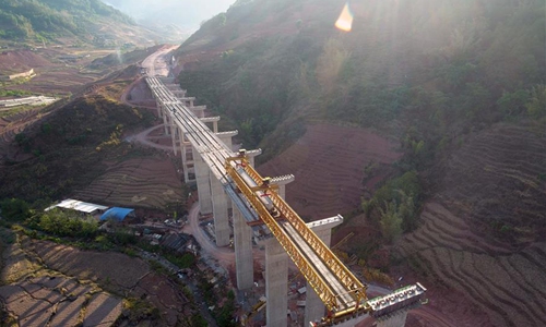 Expressway bridge under construction in Jingdong, Yunnan - Global Times