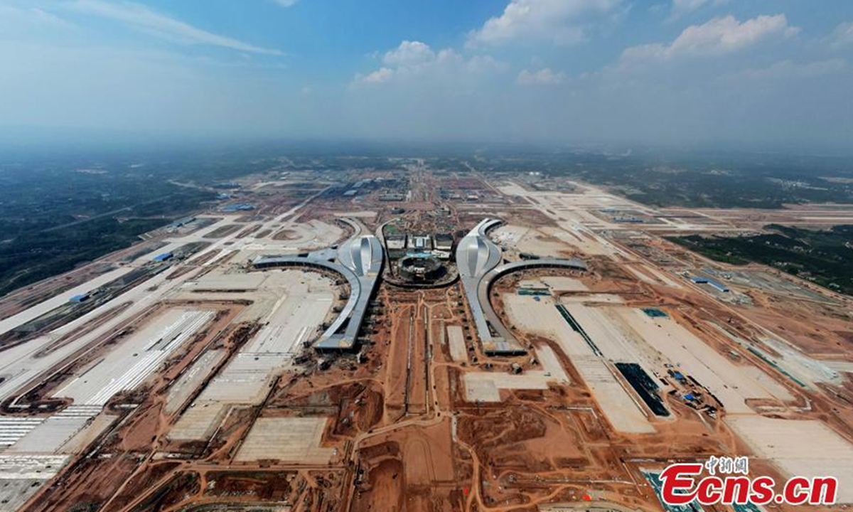 Chengdu Tianfu International Airport under construction - Global Times