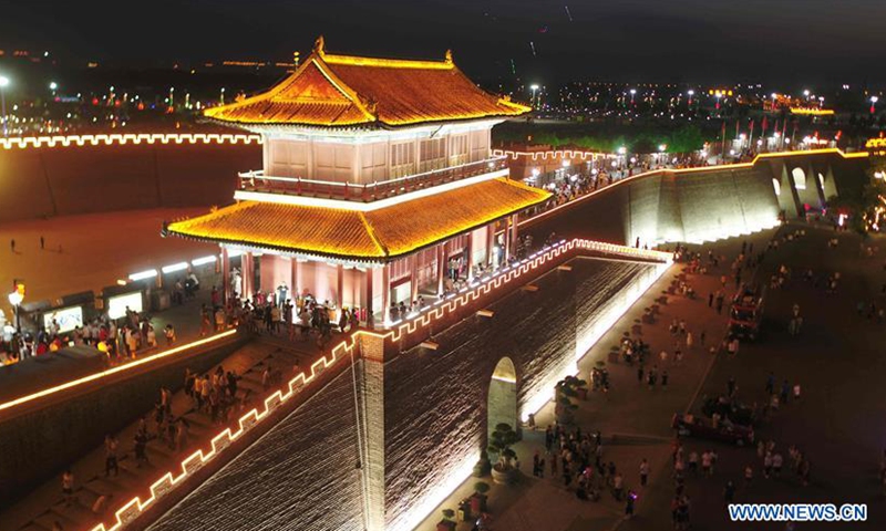 Night view of Zhengding ancient town in Shijiazhuang, N China - Global ...