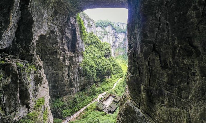 Scenery of Tiansheng Sanqiao scenic area in Wulong District of ...