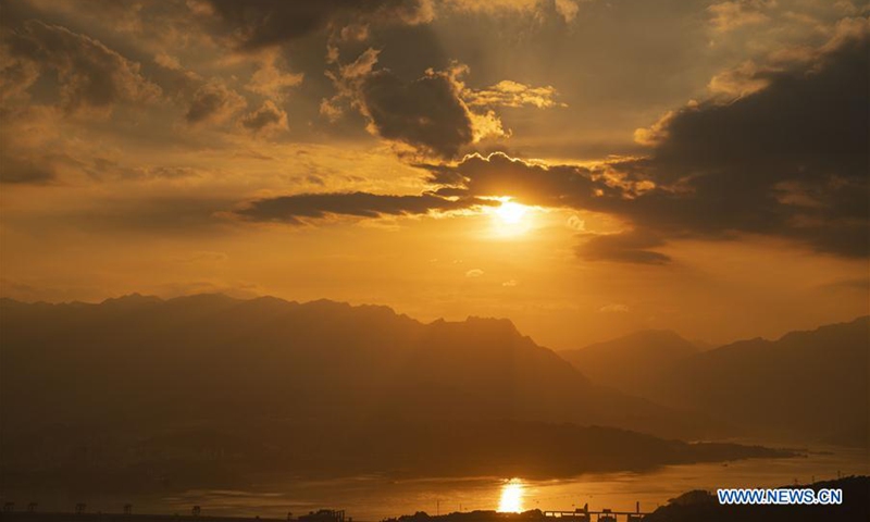 Sunset glow above Three Gorges Dam in Hubei - Global Times