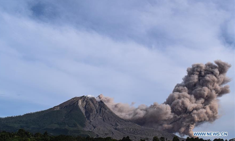 Mount Sinabung Spews Volcanic Materials At Tiga Pancur Village In Karo 