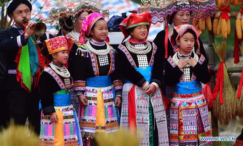 People Of Yao Ethnic Group Perform During Harvest Festival In Guangxi