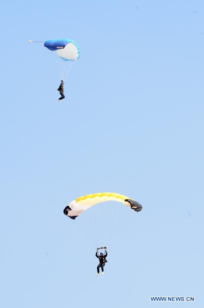 Highlights of skydiving show in Mubarak Al-Kabeer Governorate, Kuwait