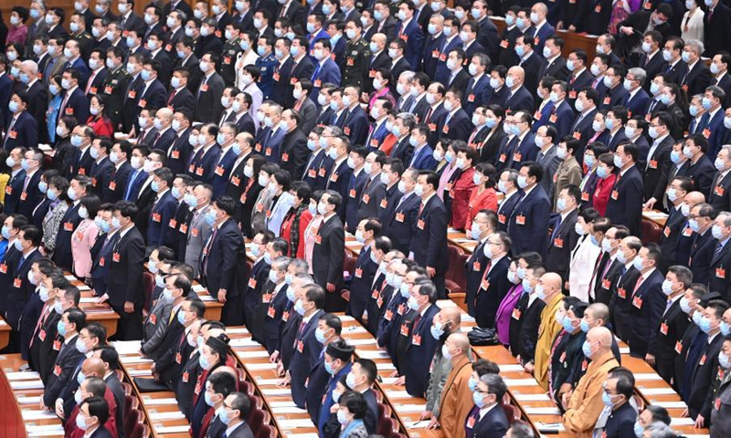 The fourth session of the 13th National Committee of the Chinese People's Political Consultative Conference (CPPCC) opens at the Great Hall of the People in Beijing, capital of China, March 4, 2021. (Xinhua/Li Xiang)



