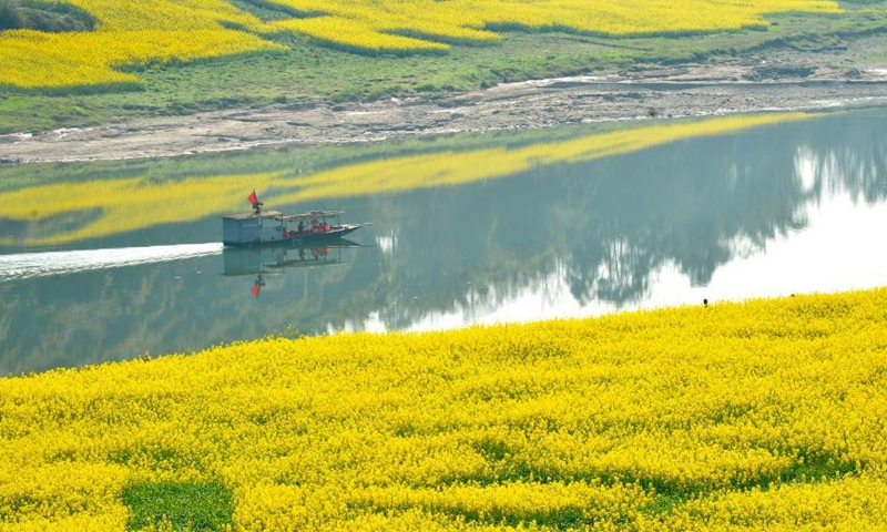 Photo taken on March 4, 2021 shows the early spring scenery of Diaolou Village in Guang'an, southwest China's Sichuan Province.Photo:Xinhua