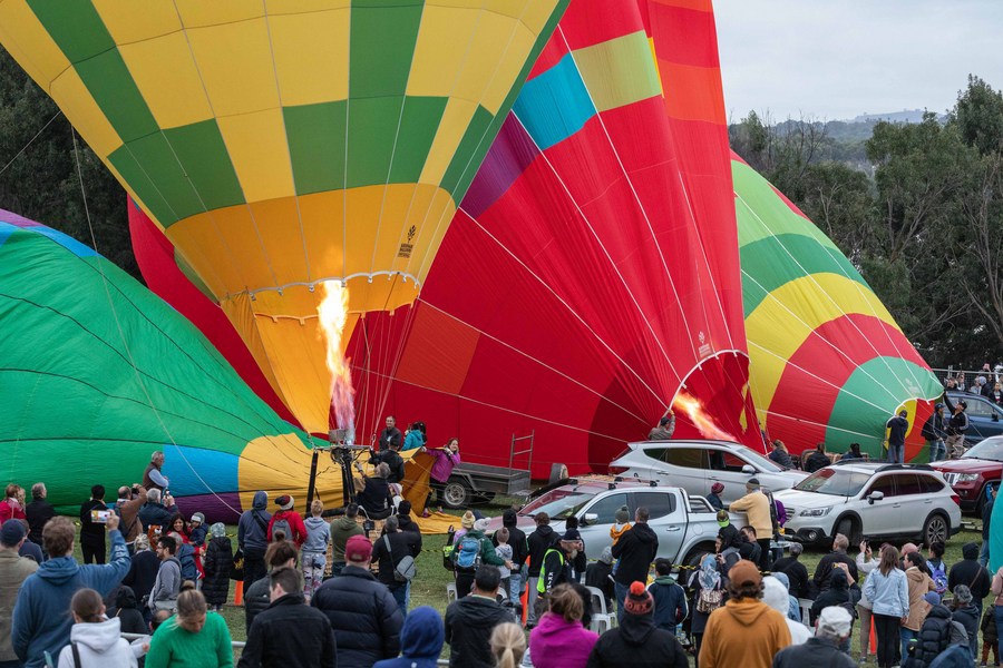 Photo taken on March 6, 2021 shows Canberra Balloon Spectacular festival in Canberra, Australia.(Photo: Xinhua)