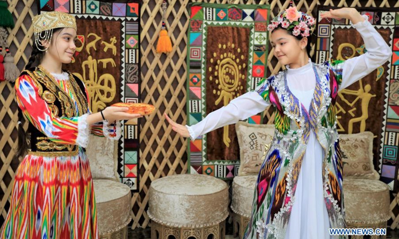 Girls dance to celebrate Nauryz festival in Nur Sultan, Kazakhstan, March 19, 2021(Photo: Xinhua)