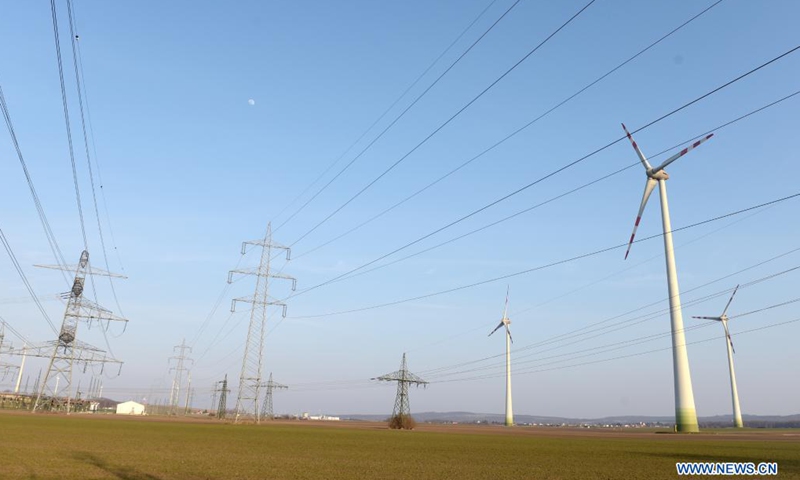 Photo taken on March 25, 2021 shows wind turbines in Lower Austria, Austria. According to Austrian Wind Energy Association, at the end of 2020, 1,307 wind turbines with a total output of 3,120 megawatts generated electricity for around 2 million households in Austria.Photo:Xinhua