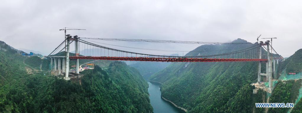 Yangbaoshan grand bridge under construction in Guizhou - Global Times