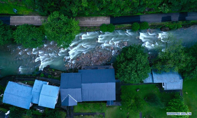 Aerial photo taken on May 17, 2021 shows a stream in Wuyishan National Park, southeast China's Fujian Province. (Photo: Xinhua)