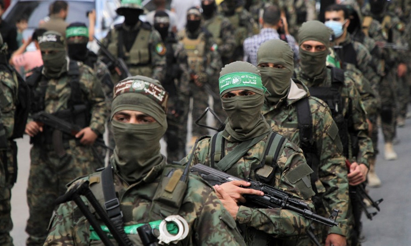 Hamas militants' parade after ceasefire with Israel - Global Times