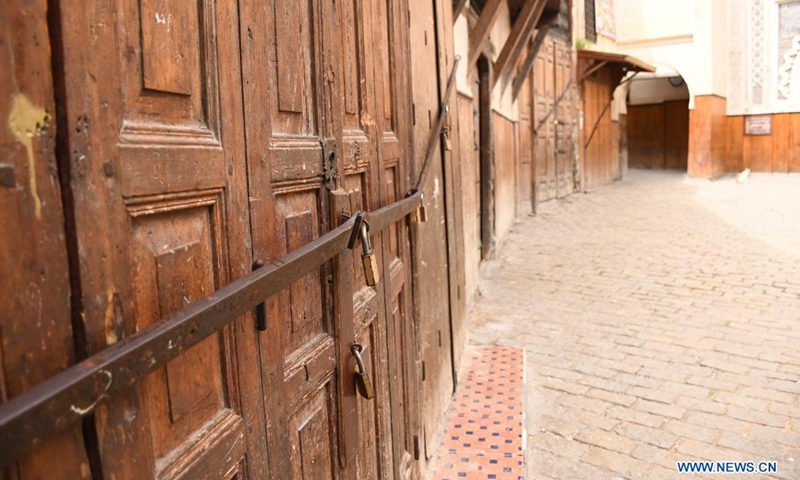 Photo taken on May 30, 2021 shows closed stalls in the old city of Fez, Morocco.(Photo: Xinhua)