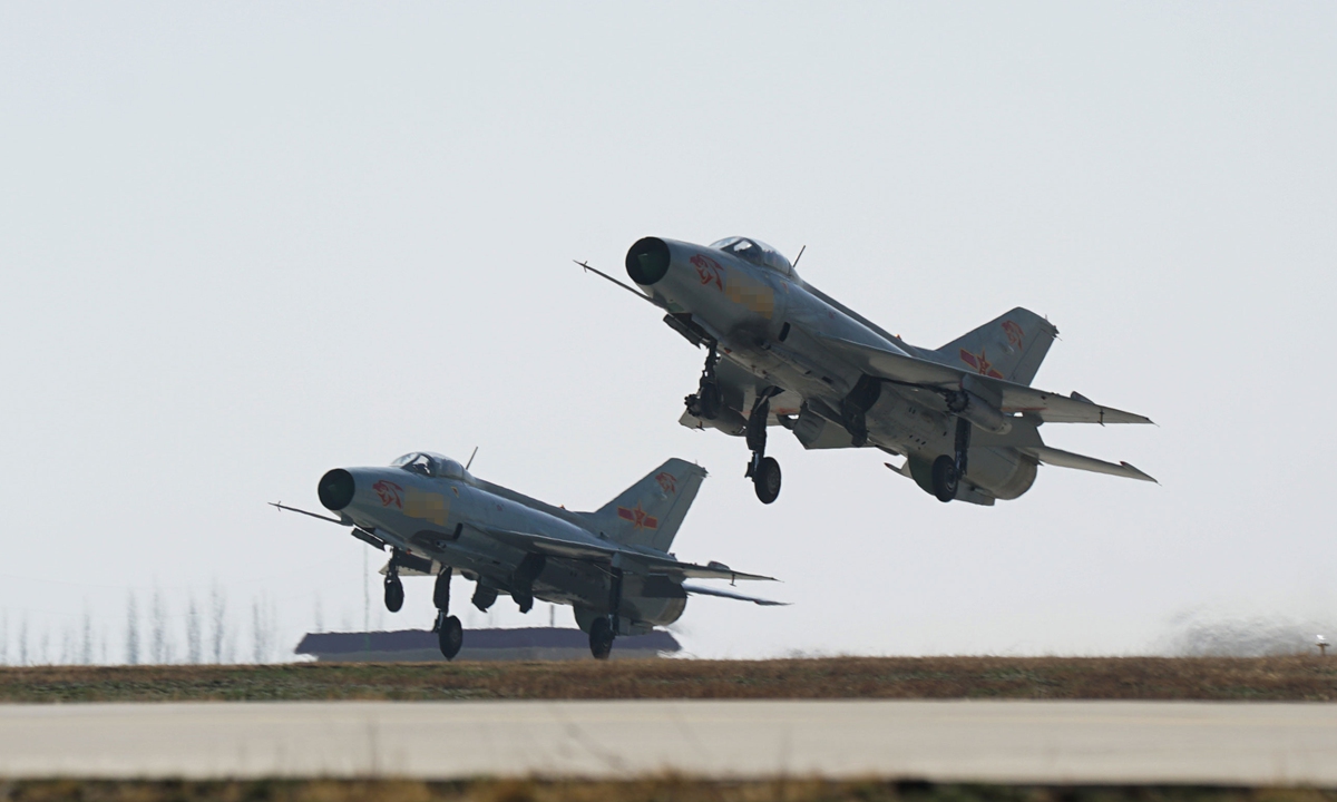 J 7 Fighter S 1st Taiwan Drill Shows Pla Combat Preparedness Old Fashioned Aircraft Can Play A Role Global Times