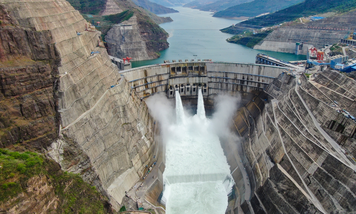 The first batch of million-kilowatt generating units, with the largest single-unit capacity in the world begins operation on Monday at Baihetan Hydropower Station, the world's largest hydropower project under construction. Photo: IC