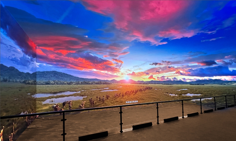 A film depicting the Long March of the Red Army is shown at a panoramic theater inside the Museum of the Communist Party of China. Photo: courtesy of Beijing State-owned Assets Management