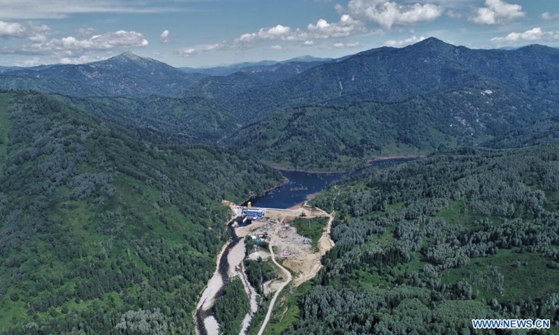 Aerial photo taken on July 29, 2021 shows a view of the China-built Turgusun hydropower station on the Turgusun River near the city of Altai, Kazakhstan. Photo:Xinhua