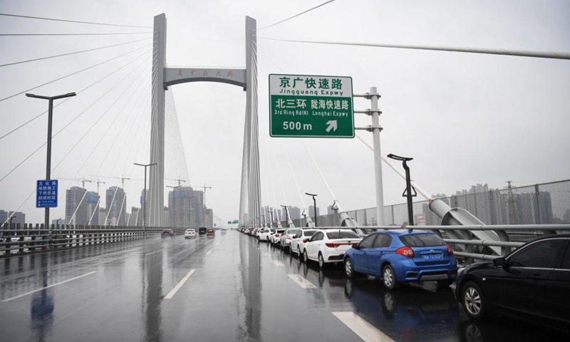 Aerial view of Ring bridge in Zhengzhou, China 