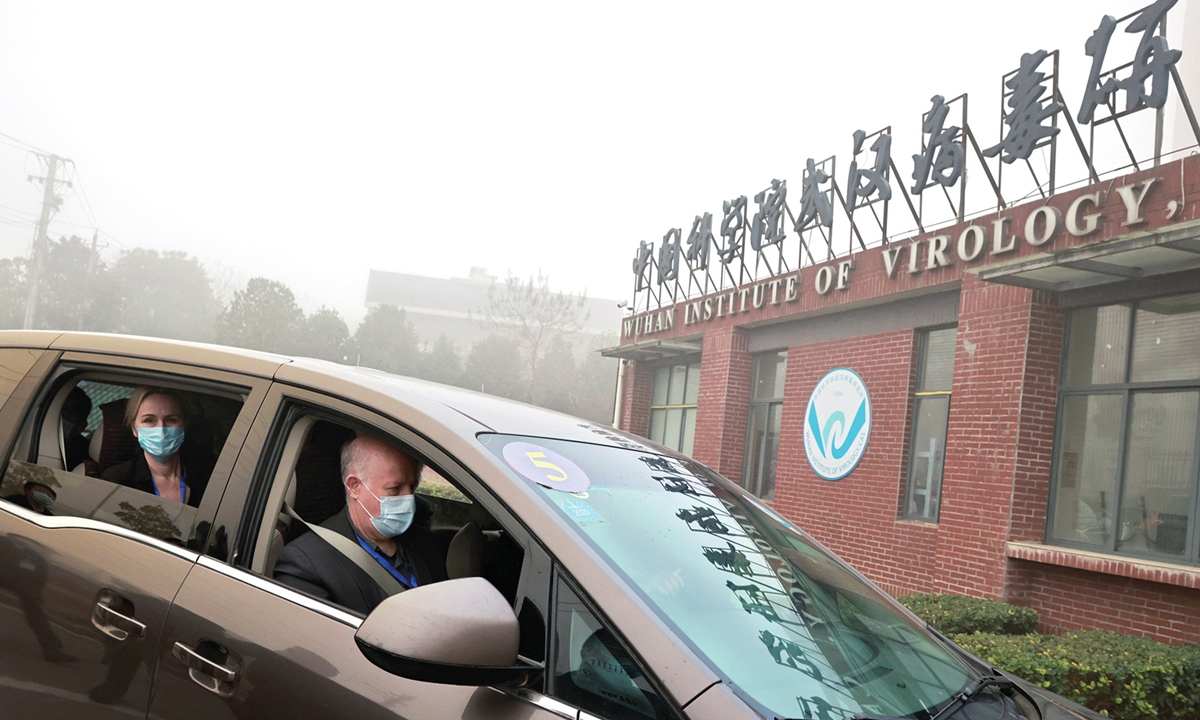 Members of the World Health Organization team tasked with investigating the origins of the COVID-19, arrive at Wuhan Institute of Virology on February 3, 2021. Photo: IC