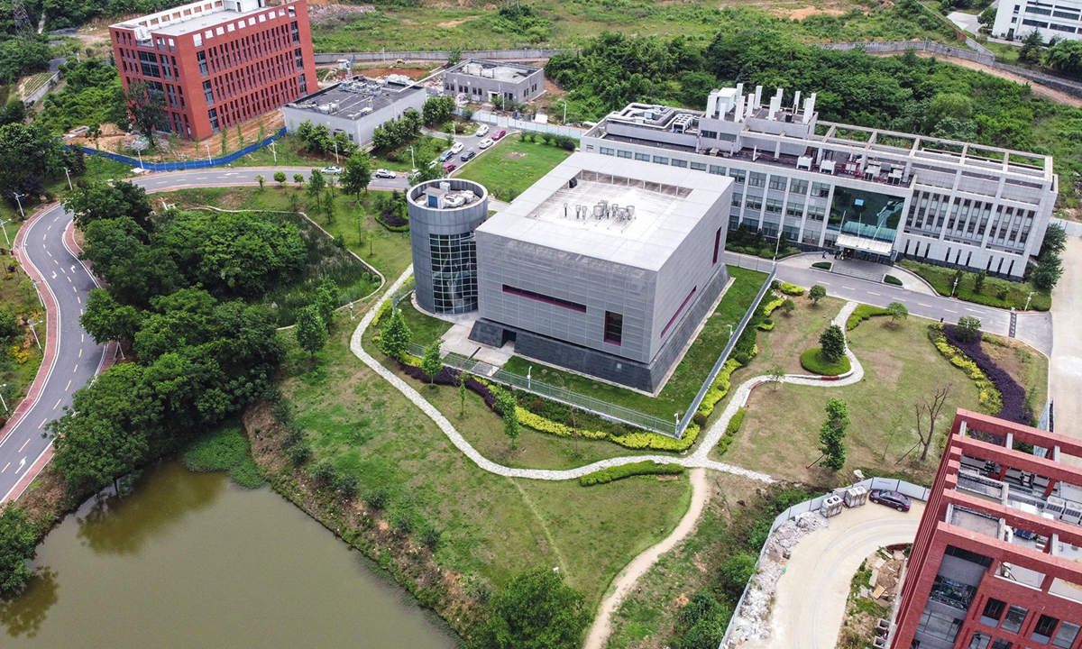 The aerial view of the P4 laboratory (C) on the campus of the Wuhan Institute of Virology Photo: AFP