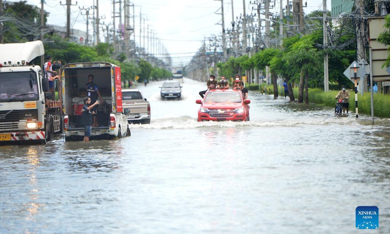 Heavy rains cause floods in Samut Prakan province, Thailand - Global Times