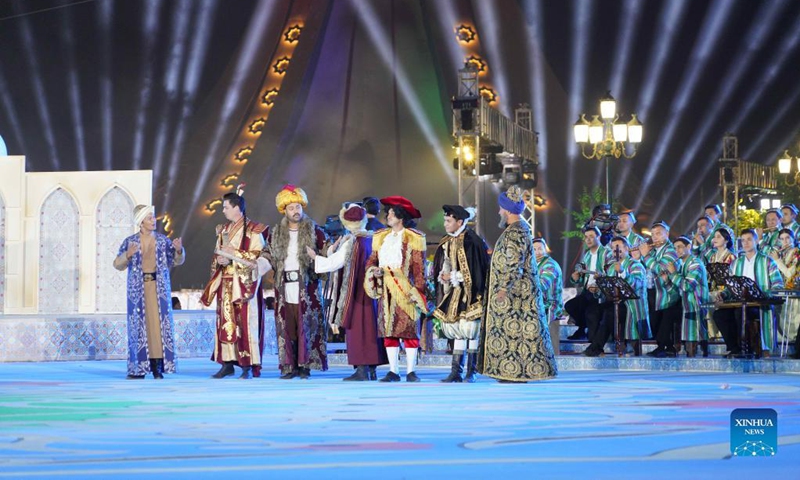 Artists perform during a celebration of the country's 30th anniversary of independence, in Tashkent, Uzbekistan, on Sept. 1, 2021. Uzbekistan became independent in 1991, and Sept. 1 of each year is Independence Day. Photo: Xinhua 