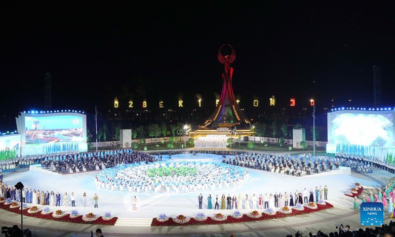 Artists perform during a celebration of the country's 30th anniversary of independence, in Tashkent, Uzbekistan, on Sept. 1, 2021. Uzbekistan became independent in 1991, and Sept. 1 of each year is Independence Day. Photo: Xinhua 