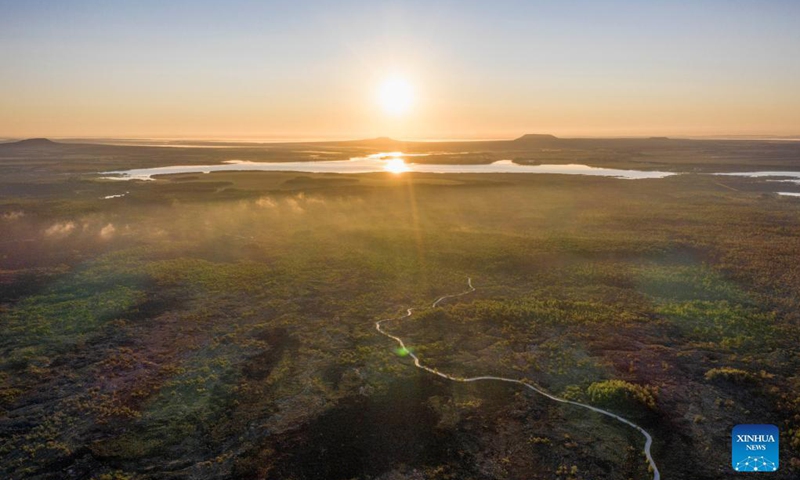 Aerial photo taken on Sept. 2, 2021 shows the scenery of the Wudalianchi Geopark in Heihe, northeast China's Heilongjiang Province. The Wudalianchi Geopark is famed for its volcanoes and hot springs. It has 14 volcanoes and five major volcanic barrier lakes.Photo:Xinhua