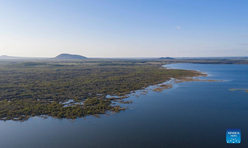 Aerial photo taken on Sept. 2, 2021 shows the scenery of the Wudalianchi Geopark in Heihe, northeast China's Heilongjiang Province. The Wudalianchi Geopark is famed for its volcanoes and hot springs. It has 14 volcanoes and five major volcanic barrier lakes.Photo:Xinhua