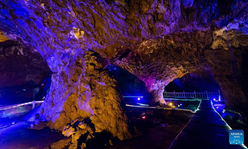 Photo taken on Sept. 2, 2021 shows a limestone cave in the Wudalianchi Geopark in Heihe, northeast China's Heilongjiang Province. The Wudalianchi Geopark is famed for its volcanoes and hot springs. It has 14 volcanoes and five major volcanic barrier lakes.Photo:Xinhua