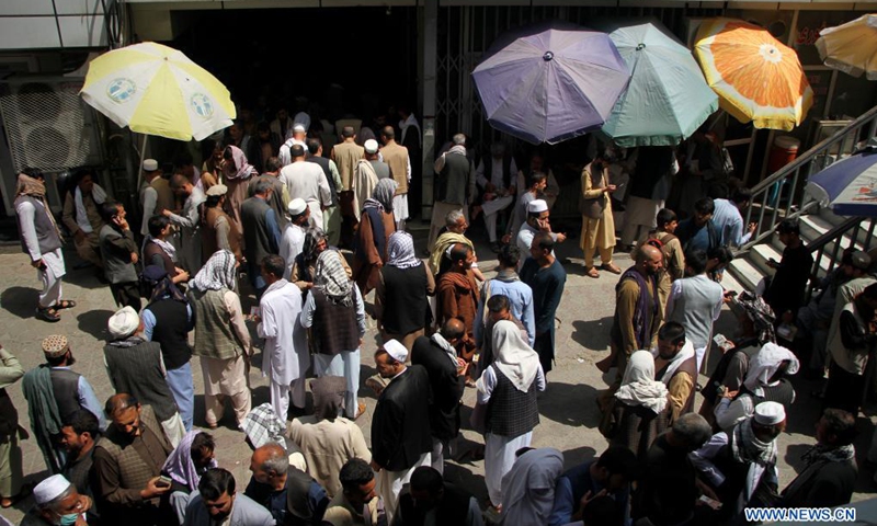 Photo taken on Sept. 4, 2021 shows the main money exchange market after reopening in Kabul, capital of Afghanistan. The main money exchange market in Kabul, capital of Afghanistan reopened on Saturday, 10 days after Taliban takeover as a banking crisis still exists in the Asian country, a local source said.(Photo: Xinhua)