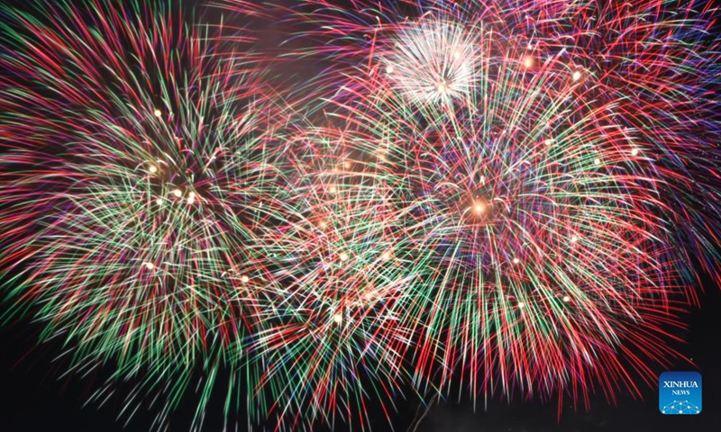 Fireworks light up the sky on the occasion of the Malta Fireworks Festival, held in the village of Mqabba in Malta, Sept. 10, 2021.Photo:Xinhua