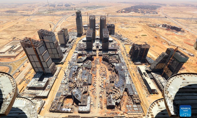 Photo taken on June 17, 2021 shows the construction site of a vast business district in Egypt's new administrative capital. Photo:China News Service