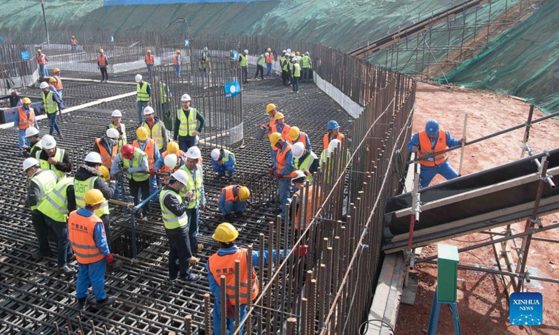 File photo taken on Feb. 25, 2019 shows the construction site of a vast business district in Egypt's new administrative capital. Photo:China News Service